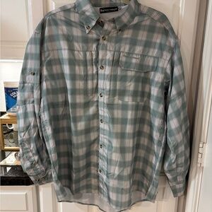 Banded Men's Plaid Button-Down Shirt - Green and White
